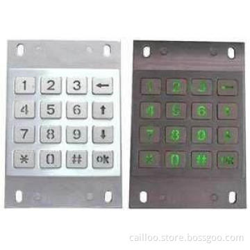 16keys IP65 rated industrial metal numeric keypad MKP160-16